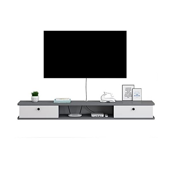 SORVA Étagère TV Murale Meuble TV Flottant Centre de Divertissement Routeur DVD étagères, étagère Flottante pour Meuble TV po