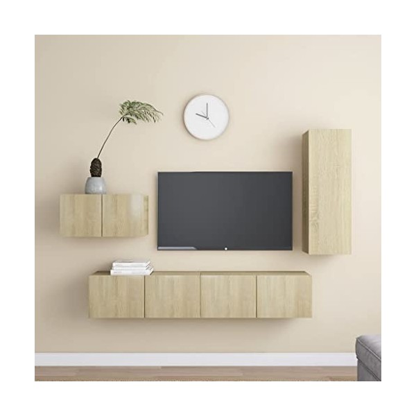 VEEKI Meuble TV, Meuble TV Suspendu, Meuble, Meuble TV avec Rangement，Meuble Industriel, Convient pour Salon ou Chambre, Ense