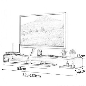 AFEO-Mural Meuble TV Étagère Murale pour télévision Étagère Murale pour Chambre à Coucher Salon Étagère de Stockage multimédi