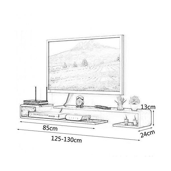 AFEO-Mural Meuble TV Étagère Murale pour télévision Étagère Murale pour Chambre à Coucher Salon Étagère de Stockage multimédi