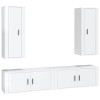 vidaXL Ensemble de Meubles TV 4 pcs Blanc Brillant Bois dingénierie