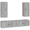 vidaXL Ensemble de Meubles TV 4 pcs Blanc Brillant Bois dingénierie
