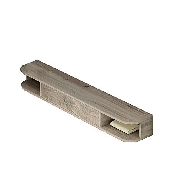 XIBANY Meuble TV Flottant Composant Shelfo Unité De Stockage Vidéo Console Média Murale Meuble TV Flottant avec Porte Réservé