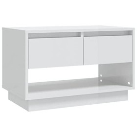 Camerina Meuble TV Blanc Brillant 70x41x44 cm Aggloméré,Meuble TV,Meuble TV Moderne,Meuble de Salon