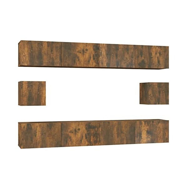 vidaXL Ensemble de Meubles TV 6 pcs Centres de Divertissement Armoires Multimédia Meubles de Salle de Séjour Intérieur Chêne 