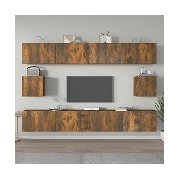 vidaXL Ensemble de Meubles TV 6 pcs Centres de Divertissement Armoires Multimédia Meubles de Salle de Séjour Intérieur Chêne 