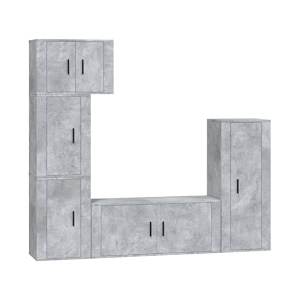 vidaXL Ensemble de Meubles TV 5 pcs Gris béton Bois dingénierie
