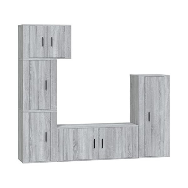 vidaXL Ensemble de Meubles TV 5 pcs Gris béton Bois dingénierie
