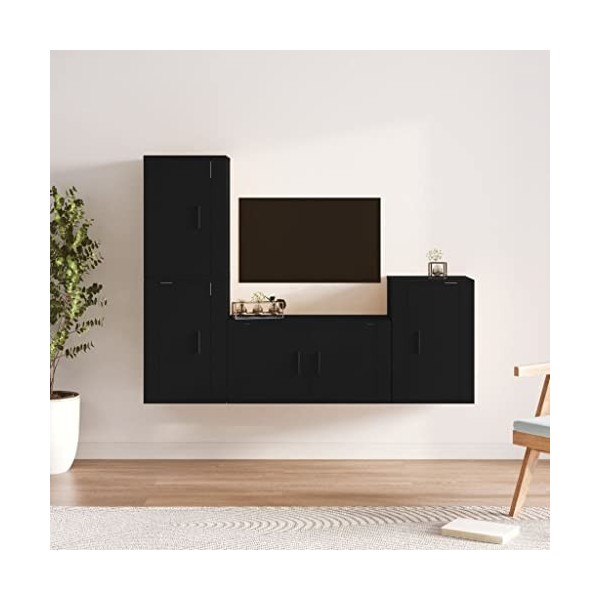 VEEKI Meuble TV, Meuble TV Suspendu, Meuble TV Industriel, Meuble TV Bois, Meuble Chambre, Convient pour Salon ou Chambre, En