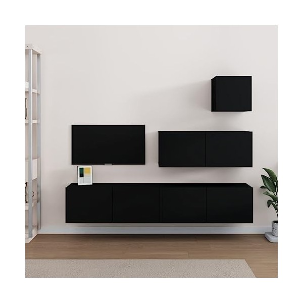 VEEKI Meuble TV, Meuble TV Suspendu, Meuble TV Industriel, Meuble TV Bois, Meuble Chambre, Convient pour Salon ou Chambre, En