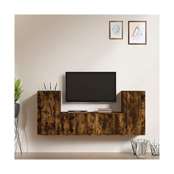 VEEKI Meuble TV, Meuble TV Suspendu, Meuble TV Industriel, Meuble TV Bois, Meuble Chambre, Convient pour Salon ou Chambre, En