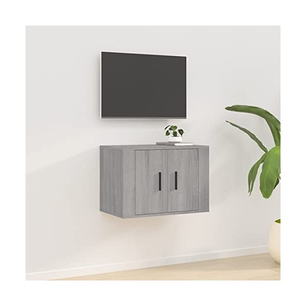 Tidyard Meuble TV Mural Meuble TV Flottant Meuble TV Suspendu Salon Blanc 57x34,5x40 cm
