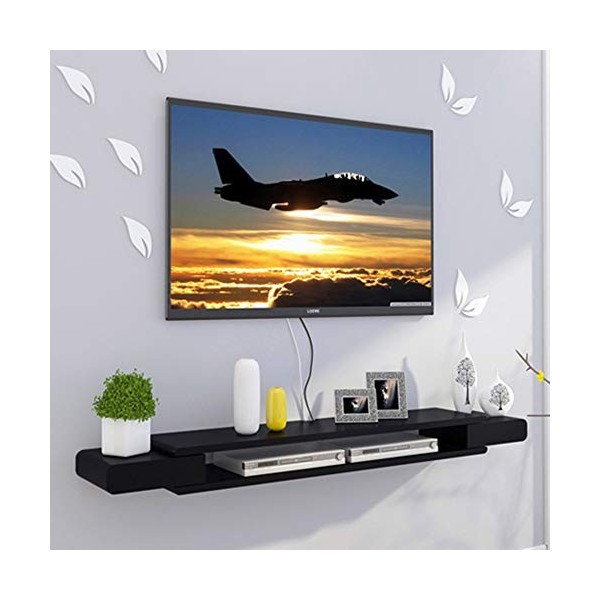 Brooke shop Meuble TV flottant, meuble TV mural pour console de divertissement multimédia avec cloisons flottantes, étagère p