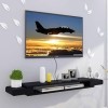 Brooke shop Meuble TV flottant, meuble TV mural pour console de divertissement multimédia avec cloisons flottantes, étagère p