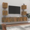 Ensemble de Meubles TV 6 pcs Chêne fumé Bois dingénierie - Table TV Support de Télévision en Bois pour Salon Chambre Salle à