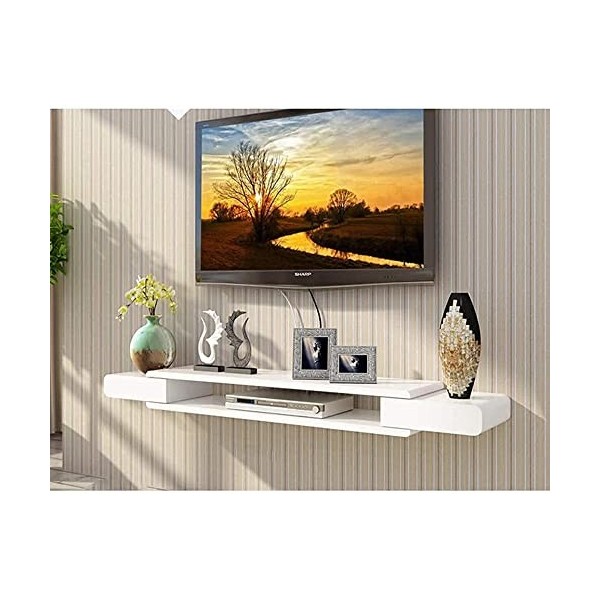 EsEntL Meuble TV Unités Murales TV pour Salon Étagère Flottante Meuble TV Mural Étagère de Fond pour Lecteur DVD/Blu-Ray Mura