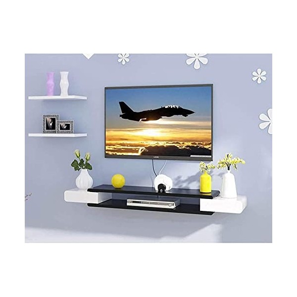 EsEntL Meuble TV Unités Murales TV pour Salon Étagère Flottante Meuble TV Mural Étagère de Fond pour Lecteur DVD/Blu-Ray Mura