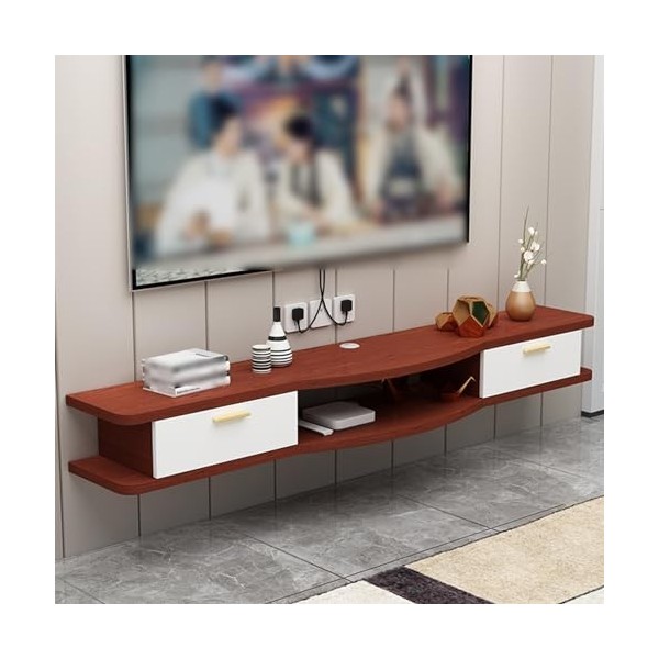 sous TV, Armoire Flottante, Meuble De Rangement De Bureau pour La Maison Support De Stockage De Centre De Divertissement Mode