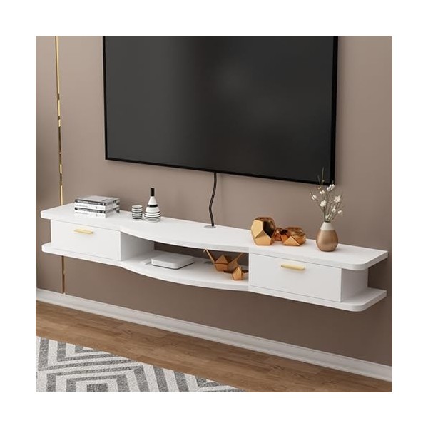 sous TV, Armoire Flottante, Meuble De Rangement De Bureau pour La Maison Support De Stockage De Centre De Divertissement Mode