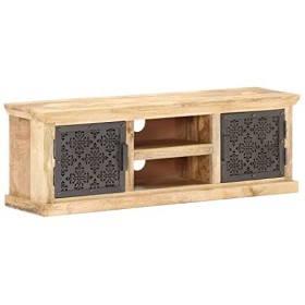 Générique Meuble TV avec Portes en Acier 120x30x40 cm Bois de manguier,21.74 KG,289095, Meubles, Meubles TV