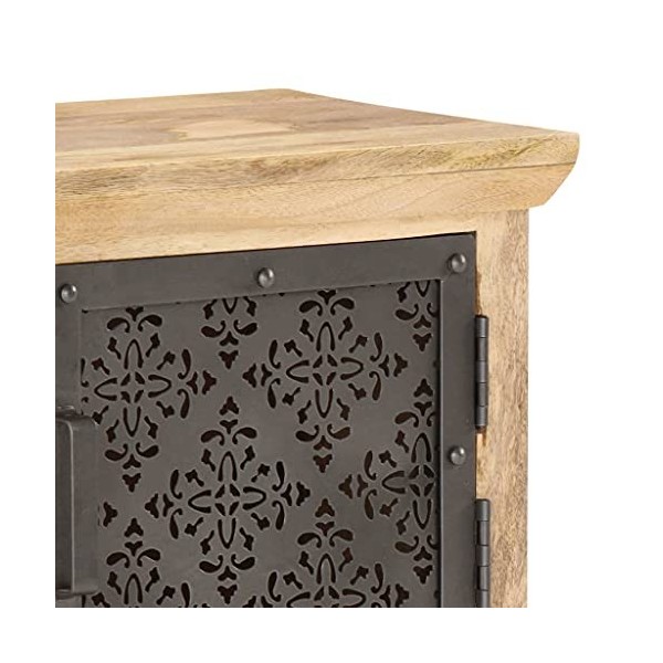 Générique Meuble TV avec Portes en Acier 120x30x40 cm Bois de manguier,21.74 KG,289095, Meubles, Meubles TV