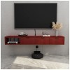 Étagère de Meuble TV Flottante, Meuble TV Mural, Support de Stockage pour Centre de Divertissement pour Console Média, avec T