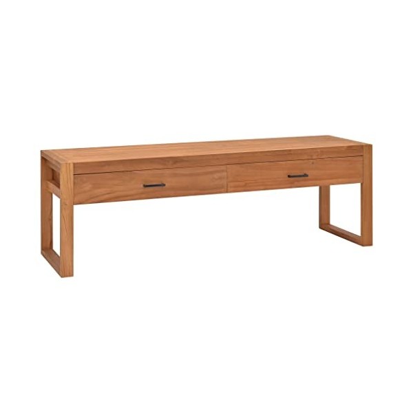 FAMIROSA Meuble TV 120x40x45 cm Bois de Teck Solide 20.76KG 