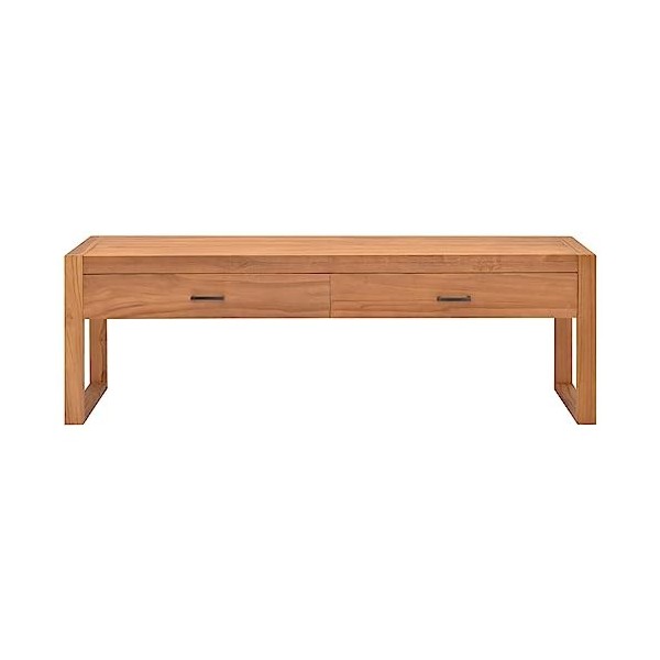 FAMIROSA Meuble TV 120x40x45 cm Bois de Teck Solide 20.76KG 