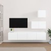 heybb Ensemble de Meubles TV 4 pcs Blanc Brillant Bois dingénierie,Table Television Salon,Meuble TV Haut,Meuble Télé Haut