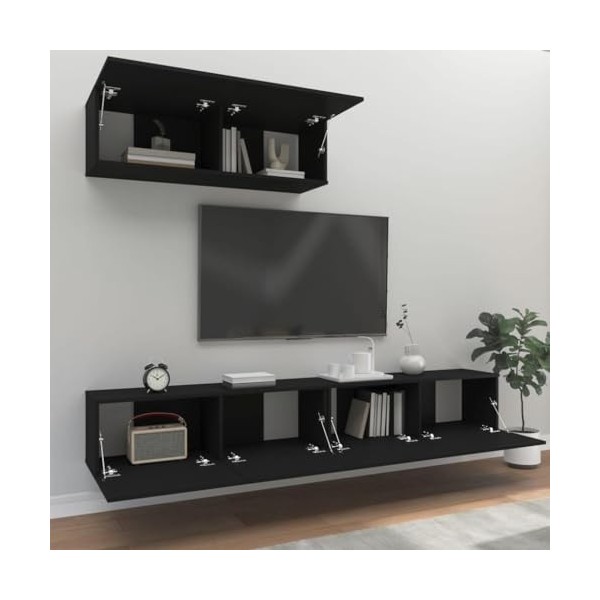 CARESHINE [Ensemble de Meuble TV – Meubles de Maison 3 pièces en Finition élégante en boisingénierie 100 x 30 x 30 cm 
