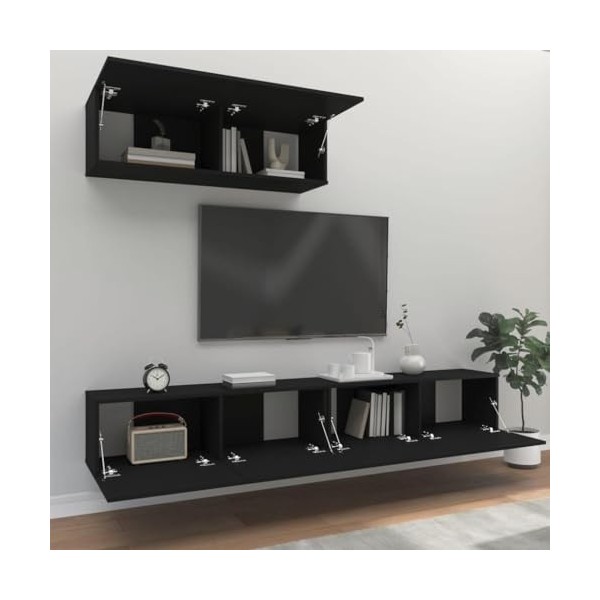 CARESHINE [Ensemble de Meuble TV – Meubles de Maison 3 pièces en Finition élégante en boisingénierie 100 x 30 x 30 cm 
