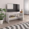 homiuse Meuble TV Blanc et Chêne Sonoma 80x40x40 cm Aggloméré Bibliothèque Style Classique Support de TV Table TV Meuble Salo