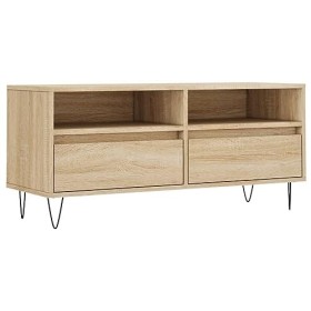 DCRAF Meuble TV de jardin en chêne Sonoma 100 x 34,5 x 44,5 cm