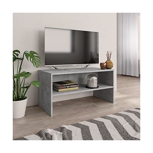 homiuse Meuble TV Blanc et Chêne Sonoma 80x40x40 cm Aggloméré Bibliothèque Style Classique Support de TV Table TV Meuble Salo