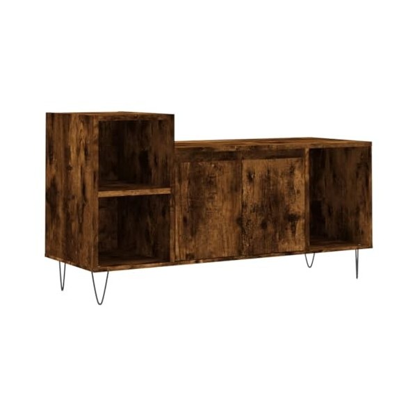 XLUMIO Centres de divertissement et meubles TV, meuble TV en chêne fumé, 100 x 35 x 55 cm, bois dingénierie