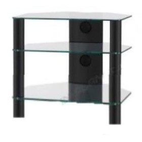 Sonorous Meuble pour équipement HiFi à 5 étages Verres de couleur noire et châssis en aluminium de couleur noire. Réf. RX-215