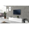 Dmora Meuble TV de salon, Made in Italy, Meuble TV avec 1 abattant, 180x30h40 cm, coloris blanc brillant