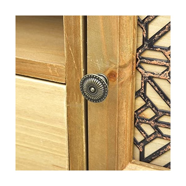 Meuble TV avec 2 tiroirs 1 Porte | Style Vintage | Rangement matériel télé Audio Video Gaming | 120x30x42cm Marron