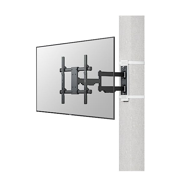 CondoMounts CLMTVA1144 Support TV à mouvement complet pour petit pilier | Support de télévision rond et carré | Sans perçage 