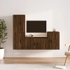 AUVYI Ensemble de 4 meubles TV en bois chêne Sonoma 80 x 34,5 x 40 cm Meuble mural pour salon, bar, armoire suspendue, armoir