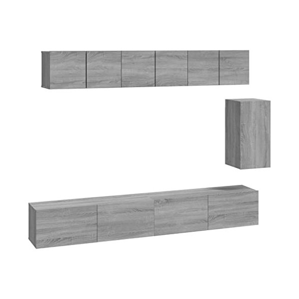 vidaXL Ensemble de Meubles TV 6 pcs Blanc Bois dingénierie