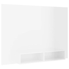 Meuble TV mural Blanc brillant 135x23,5x90 cm Aggloméré