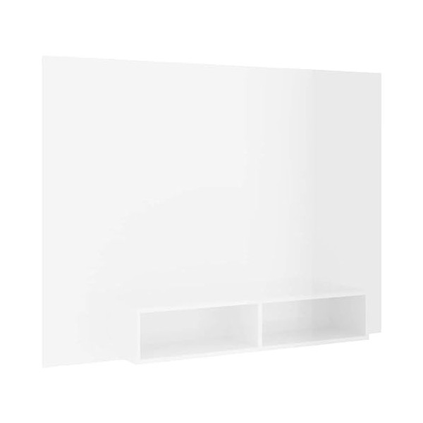 Meuble TV mural Blanc brillant 135x23,5x90 cm Aggloméré