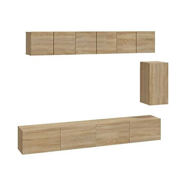 vidaXL Ensemble de Meubles TV 6 pcs Blanc Bois dingénierie