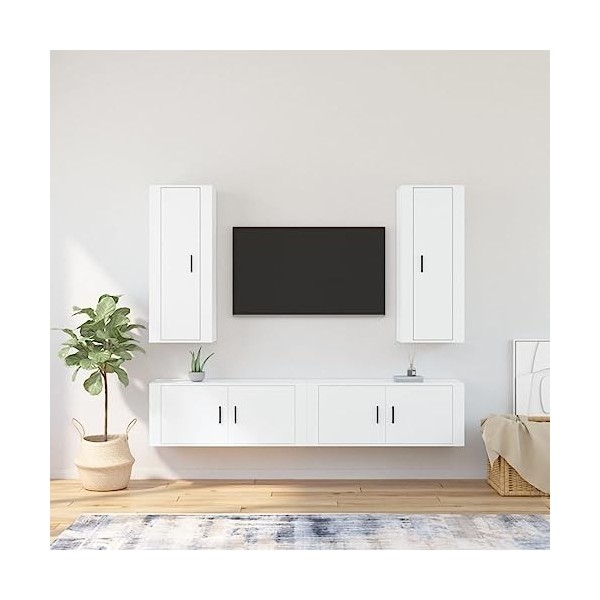 Meuble TV,Banc TV,Meuble TV Suspendu,Étagère TV Flottante, Support de Télévision Flottant Fixé au Mur Centre de Console Multi