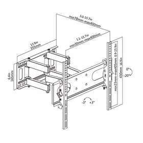 Support TV sur Pied Support de télévision rétractable à six bras de la télévision pour la plupart des téléviseurs à écran pla