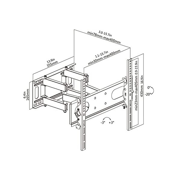 Support TV sur Pied Support de télévision rétractable à six bras de la télévision pour la plupart des téléviseurs à écran pla