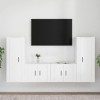 Ensemble de Meubles TV 4 pcs Blanc Bois dingénierie - Lowboard TV, Meuble Salon, Buffet Salon, Style Moderne