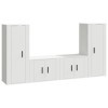 Ensemble de Meubles TV 4 pcs Blanc Bois dingénierie - Lowboard TV, Meuble Salon, Buffet Salon, Style Moderne