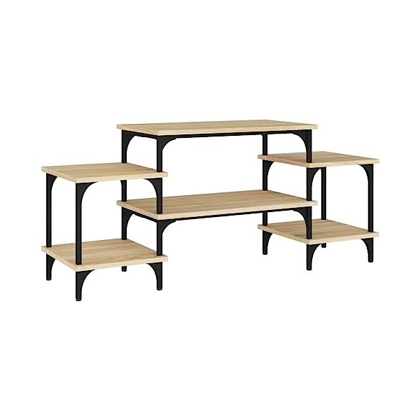 vidaXL Meuble TV - Meuble multimédia - Centre de divertissement - Console TV en bois - Meuble HiFi - Chêne Sonoma - 117 x 35 